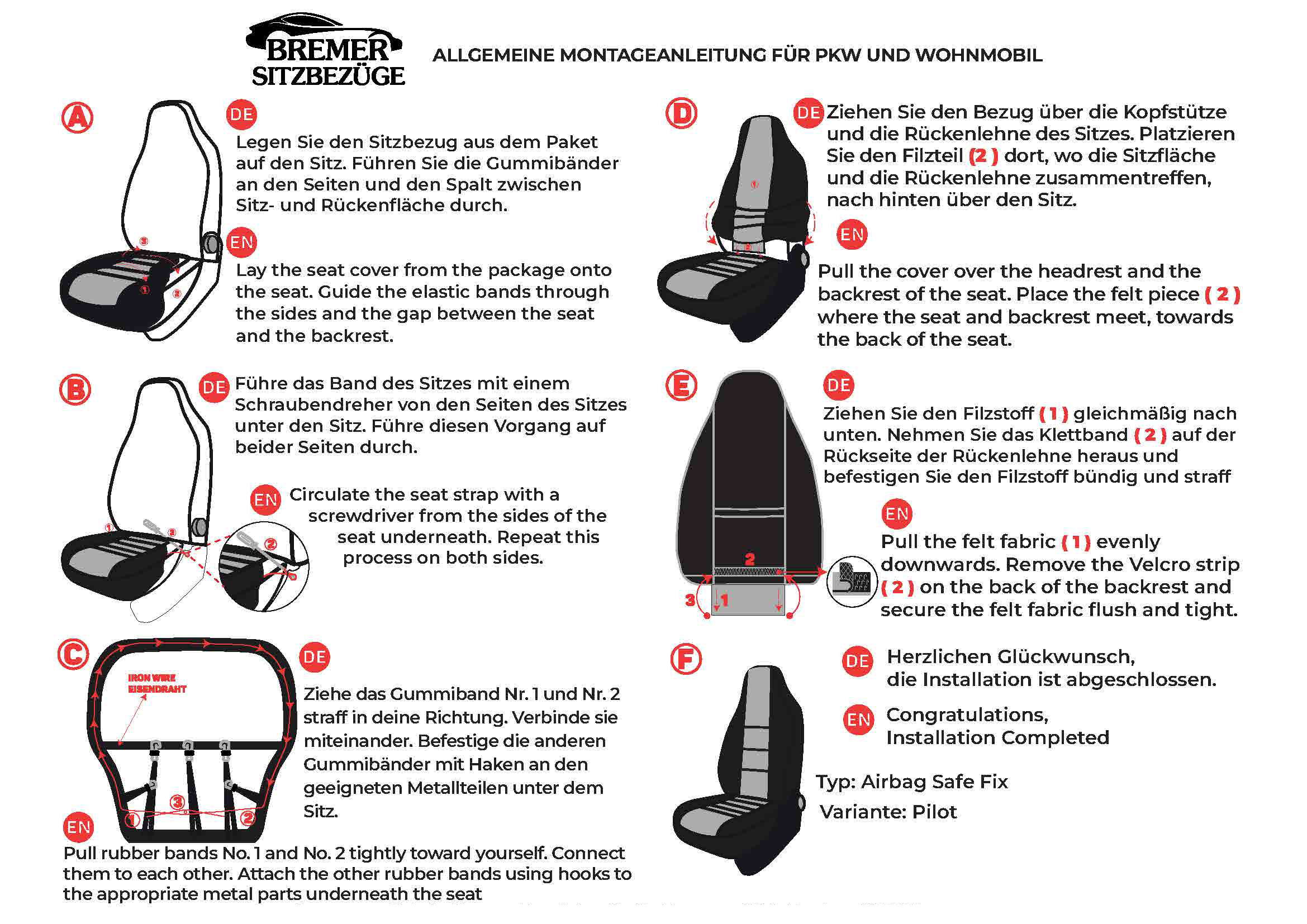 Sitzbezüge Anleitung